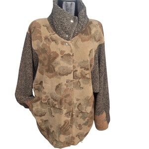 Vintage Danielle Nault Sherpa Button-Up Oversized Sweater Jacket O/S